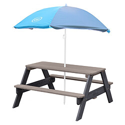 Avis Axi Nick Table Picnic Anthracite/gris - avec Parasol bleu/gris