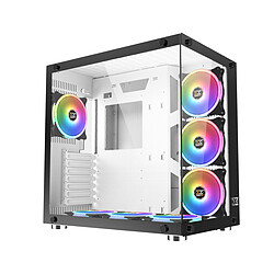 Xigmatek Aquarius Plus Blanc Boitier PC Moyen tour ATX/Micro ATX/Mini-ITX - inclus 7x120mm RGB - USB3.0-2.0/HD Audio - 2 x Verres trempés (avant - gauche)