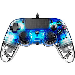 Nacon Manette filaire Officielle PS4 Compact Transparente BLEUE