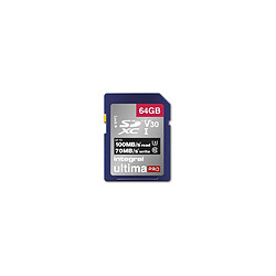 Integral Ultima Pro - 64 Go Carte mémoire SDXC - CL10 UHS1 U3 V30 - 100 mo/s