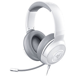 Razer Kraken X - Mercury Micro-casque gamer - Connexion filaire prise jack 3,5mm - Son surround 7.1 - Compatible PC, PS4, Xbox One et périphériques mobiles avec prise jack 3,5mm - Blanc