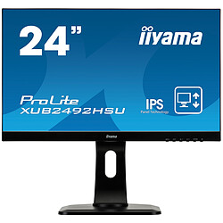 iiyama 24'' LED XUB2492HSU-B1 Ecran PC Multimédia - 1920x1080 - Dalle IPS - 5 ms - 75 Hz - HDMI/VGA/DisplayPort