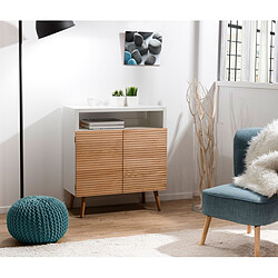 Avis MACABANE Buffet 2 portes style scandinave - miel / blanc