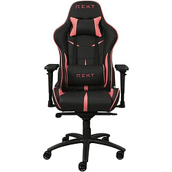 REKT TEAM8 - Inclinable Chaise gamer - Simili cuir haute qualité - Dossier inclinable à 180° - Accoudoirs 4D - Jusqu'à 150 kg - Couleur rose phosphorescente