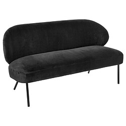 3S. x Home Canapé 2 Places Velours Noir Lioni