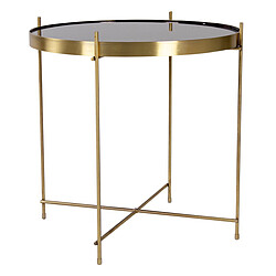 House Nordic Table Basse Ronde 48 cm en Verre et en Acier Doré CHOQUI