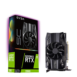 EVGA GeForce RTX 2060 SC GAMING Modèle Overclockée - Fréquence boostée : 1710 MHz / Fréquence de base: 1400 MHz - 192 bit - GDDR6