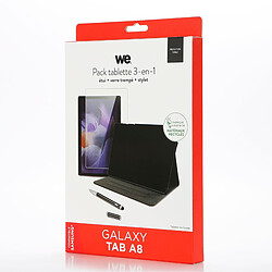 WE Bundle avec étui protection tab/film protection écran/stylet - Compatible Samsung Galaxy Tab A8 10.5 pouces - Etui en matériaux recyclés - Gris