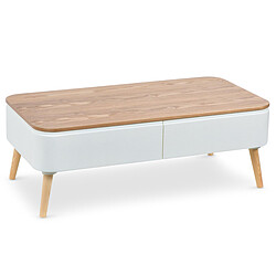 3S. x Home Table Basse Scandinave Bois Blanc ACHUMAWI