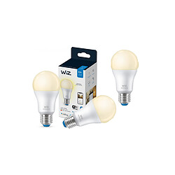 Pack WiZ de 3 Ampoules connectées E27 - Blanc chaud variable  1 ampoule E27 - Blanc chaud variable - 2700K - 60 W - Compatible contrôle à distance/vocal - X3