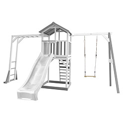 Axi Beach Tower avec structure de jeu et 1 balançoire blanc/gris - avec toboggan blanc Beach Tower avec structure de jeu et 1 balançoire blanc/gris - avec toboggan blanc