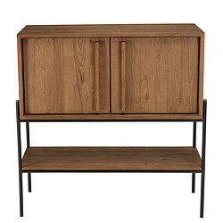 Avis MACABANE Buffet 2 portes 1 niche en bois de teck recyclé naturel 