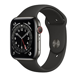 Apple Watch Series 6 - GPS+Cellular - 44 - Acier / Bracelet Sport Noir - Regular