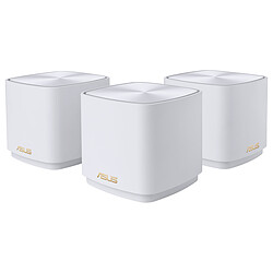 ASUS ZenWiFi AX Mini (XD4) Blanc x3 Pack 3 routeurs - Système Wi-fi 6 AiMesh - Double Bande - Couvre 550 m² - Antivirus TrendMicro inclus à vie - 2 Ports LAN & 1 port WAN