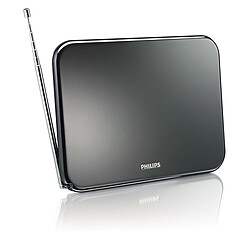 Philips Antenne design PLAT - 42 db - TNT HD - noir Antenne TV numérique d'intérieur - amplification 42 dB - HDTV/UHF/VHF/FM