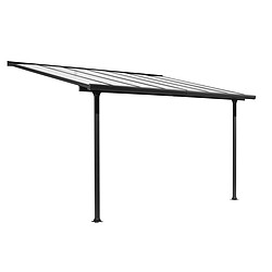 HABRITA Toit terrasse Aluminium avec rideau d'ombrage extensible et toit plaques en Polycarbonate de 6 mm