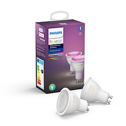 Philips Pack de 2 ampoules connectées 6.5W GU10 - White & Color Ambiance