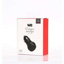 WE Chargeur allume-cigare 2 USB 2.1A et 1A pour iPhone 11/X/8/7/6, Samsung S10/S9/S8/S7, iPad Air/Mini, Huawei, Honor et Plus - format MINI pour voiture - Noir