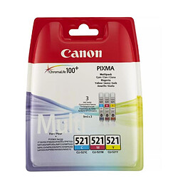 Canon 2934B010 - Cartouches 3 couleurs CLI-521 - Cyan, Magenta, Jaune