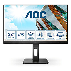 AOC 22" LED 22P2Q Ecran PC multimedia - Full HD 1920 x 1080 - 4ms - 75 Hz - Dalle IPS - VGA/DVI/HDMI/DisplayPort/USB