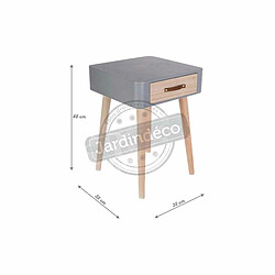 3S. x Home Table De Chevet Grise En Bois RUKIA pas cher