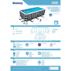 Avis Bestway Piscine tubulaire amovible - 56722 - 412x201x122 cm 