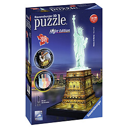 Ravensburger NIGHT EDITION - Puzzle 3D Statue de la liberte - 108 pièces - 12596