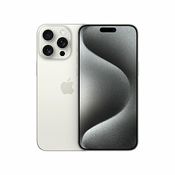 Apple iPhone 15 Pro Max - 5G - 8/256 Go - Blanc Titanium Écran Ceramic Shield Super Retina XDR de 6,7" - 5G - Puce A17 Pro - Système photo pro - Compatible accessoires MagSafe - iOS 17