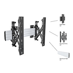 Acheter MULTIBRACKETS Fixation push in pop out MBW1U Silver pour moniteur 101,6cm 40" 165,1cm 65" Capacité 30 kg VESA 100 x100 600x400 mm