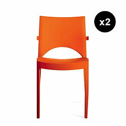 3S. x Home Lot De 2 Chaises Design Orange PALERMO