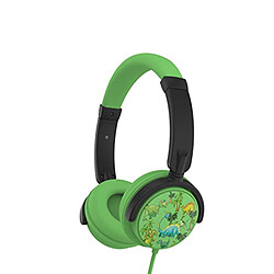 Casque enfant WeKids (3 à 10 ans) réglable et rotatif, limité à 85dB en Jack 3.5mm, une sortie jack permettant de connecter un 2ème casque, modèle DINO