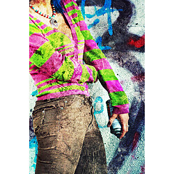 Acheter DECLIKTABLEAU Tableau Pop Art Fille Et Grafitis 80X55