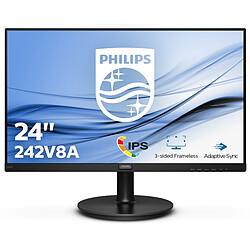 Philips 23.8" LED 242V8A Ecran PC Multimédia - 1920*1080 - Dalle IPS - 4 ms - 75 Hz - AMD Freesync - HDMI/VGA/DisplayPort