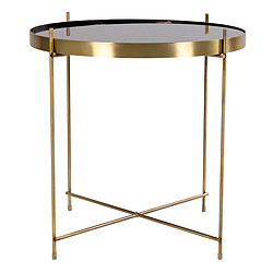 House Nordic Table Basse Ronde 48 cm en Verre et en Acier Doré CHOQUI