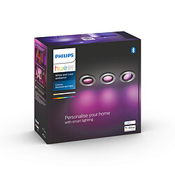 Avis Philips Hue Pack de 3 spots d'intérieur encastrés connectés CENTURA - White & Color Ambiance - Aluminium - 3x5.7W