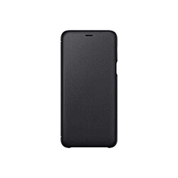 Samsung Flip Wallet Galaxy A6 Plus - Noir Etui à rabat Galaxy A6 Plus - Sensation cuir - Allumage automatique de l'écran - Porte-carte interne