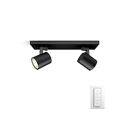 Avis Philips Hue White Ambiance RUNNER Spot barre tube 2x5.5W - Noir (télécommande incluse)