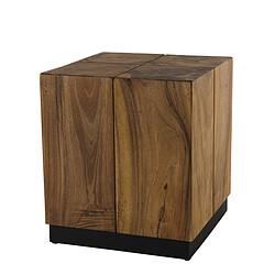 MACABANE Table d'appoint carrée 38x38cm bois Suar Madras 