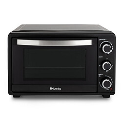 Hkoenig Mini Four 1600W - 25L - Noir - F025 Four électrique compact - 25L - 1500W - Thermostat réglable jusqu'à 230°C - 4 modes de cuisson