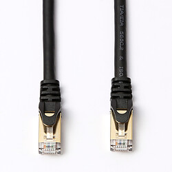 D2 Diffusion D2 Câble RJ45 droit couleur - 5m S/STP Cat 8 avec snagless et connecteurs en or - noir