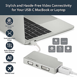 Acheter StarTech.com Adaptateur multiport USB-C - Gris sidéral - 4-en-1 USB-C vers VGA, DVI, HDMI, ou Mini DisplayPort