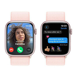 Acheter Apple Watch Series 9 GPS + Cellular 45 mm, boîtier en aluminium Rose avec boucle Sport rose clair