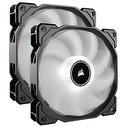 Corsair Air Series AF140 Low Noise - Blanc Pack de 2 ventilateurs de boîtier - 140 mm avec LEDs blanches - Niveau sonore 26 dBA