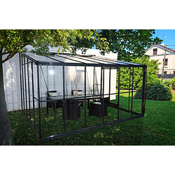 Chalet & Jardin CHALET&JARDIN - Serre d'hiver verre - 12 m2 grise adossable CHALET&JARDIN - Serre d'hiver verre - 12 m2 grise adossable