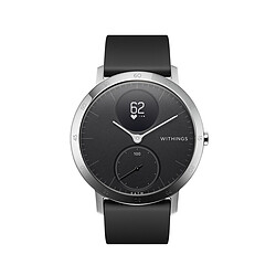 Nokia Montre connecté Homme WITHINGS Montres Steel HR  3 Aiguilles - Induction HWA03B-40blackAll-Inter - Bracelet Silicone Noir 