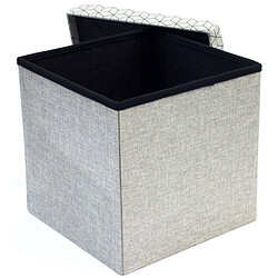 3S. x Home Coffre rangement pouf pliable gris clair DOTTY 