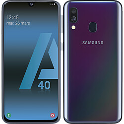 Samsung Galaxy A40 - 64 Go - Noir Smartphone 5,9'' FHD+ Super AMOLED - 4G+ - 64 Go - Android 9.0 - Lecteur d'empreinte digitale - Reconnaissance faciale