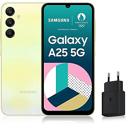 Samsung Galaxy A25 - 5G - 8/128 Go - Vert - vendu avec une prise secteur Smartphone 6,5" Full HD - Super AMOLED - 120 Hz - 5G - Triple capteur 50 MP - Vidéo FHD