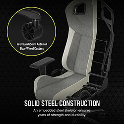 Corsair T3 RUSH Fabric Gaming Chair - Gris et Blanc (2023)