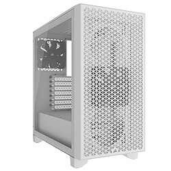 Corsair 3000D Airflow - ATX - Blanc - Avec fenêtre Boîtier Moyen Tour avec panneau en verre trempé, structure ajourée et 2 ventilateurs AF120 Elite